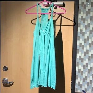 Teal braided strap dress